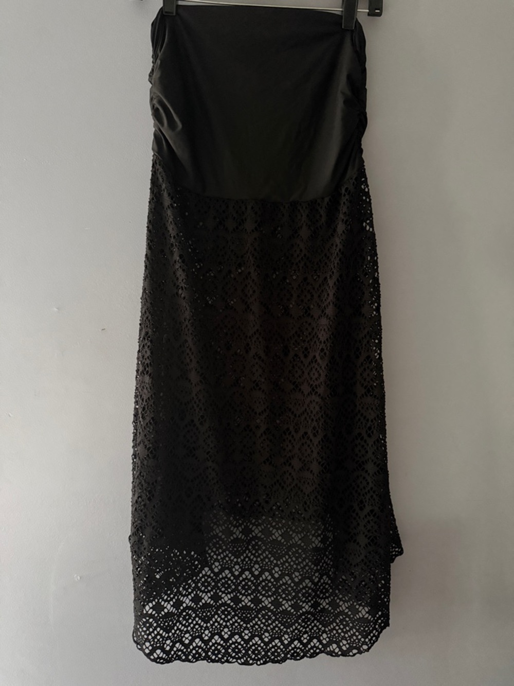 Bisou Bisou Black Lace Swim Coverup Skirt or dress - Picture 2 of 9